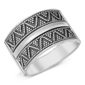Sterling Silver Bali Ring 13 mm 925 Fashion Band
